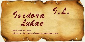 Isidora Lukač vizit kartica